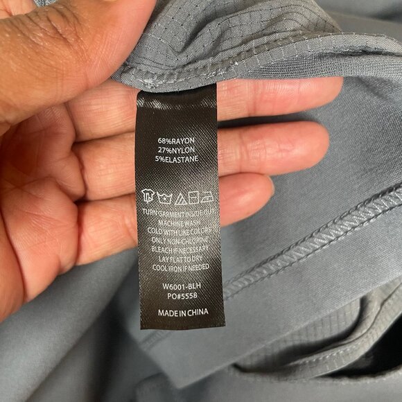 Betabrand Double-Breasted Stretch Ponte Blazer XL Dusty Blue Silver Buttons - Picture 12 of 13